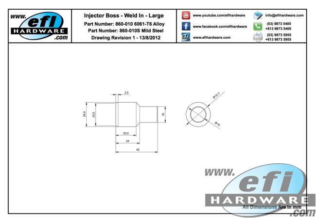 Weld In Injector Boss Large