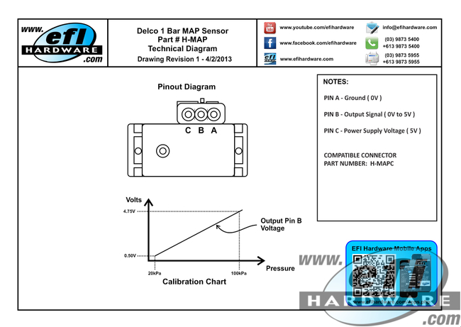 Delco 1-bar map sensor