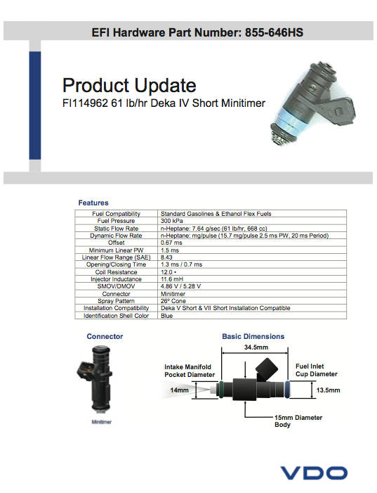 Siemens Injector Datasheet